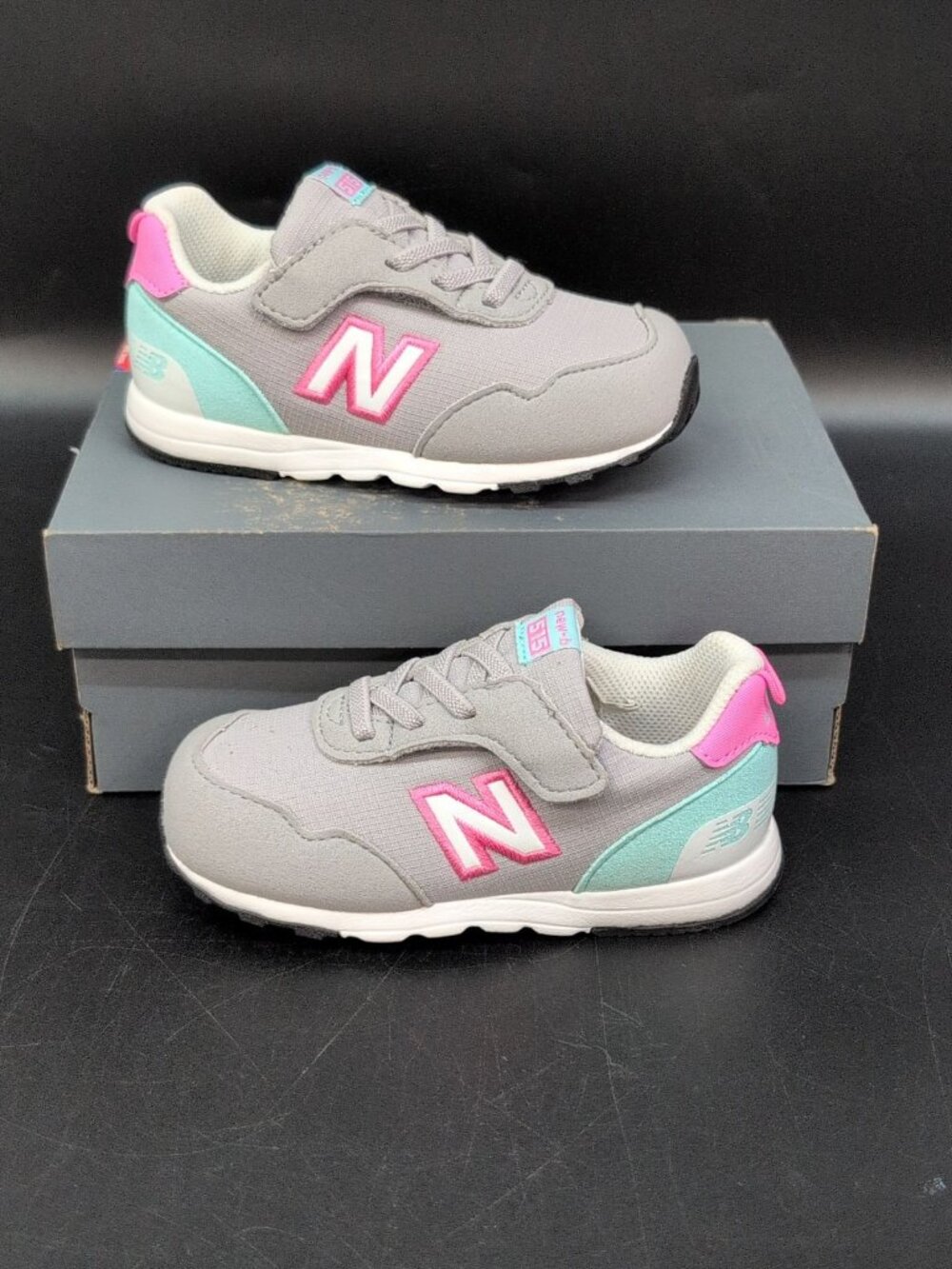 New Balance 515 New-B Hook & Loop Sneakers Toddler Shoes US 7M Grey NW515BP